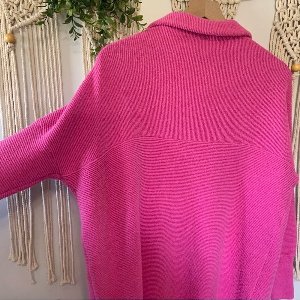 FREE PEOPLE Ottoman Slouchy Tunic Electric Pink Medium - Picture 8 of 12